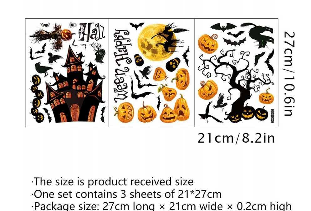 naklejki ścienne, dekoracja na Halloween, nietoperze czaszki