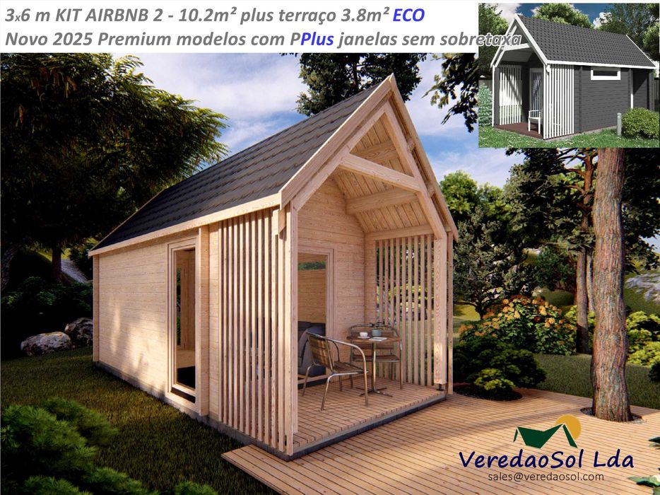 Casa madeira AIRBNB 2 44mm Economy - Ideal para turismo & descansar