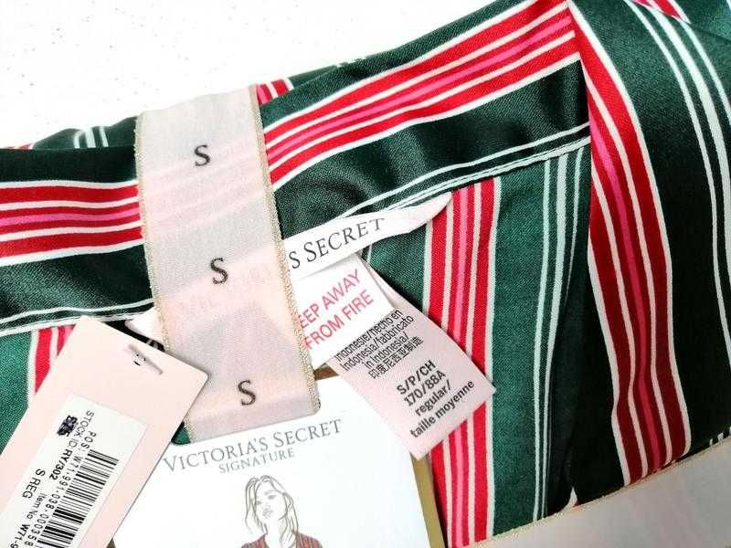 Сатиновая женская полосатая пижама Victoria's Secret
