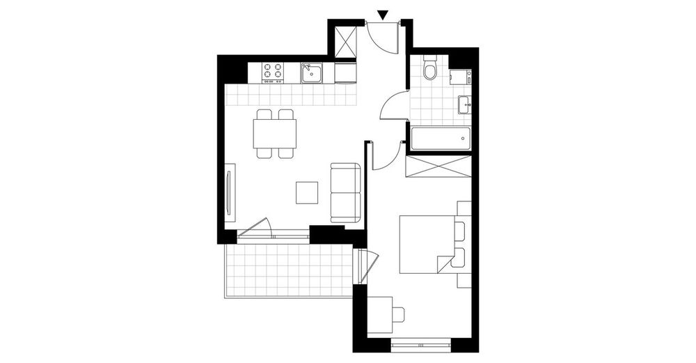 2-pokojowe mieszkanie 40 m² + loggia - Widok 3