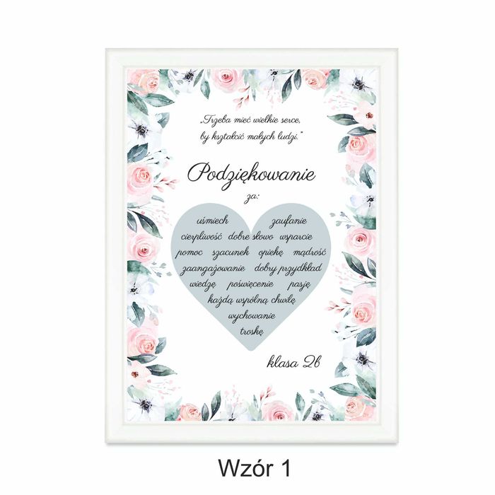 Ramka z podziękowaniem na koniec roku dla nauczyciela