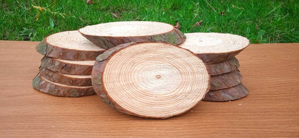 Plastry drewna,20sztuk, tabliczki, krążki drewniane, dekoracje, skośne ...