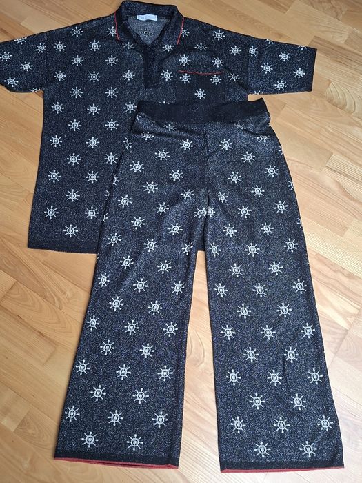 Komplet Zara dzianina złota nitka