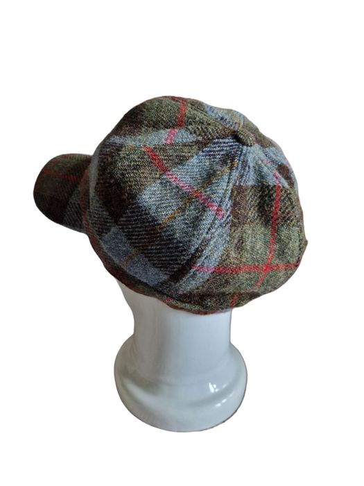Harris tweed tartan męska zimowa czapka z daszkiem kaszkiet w kratę  m
