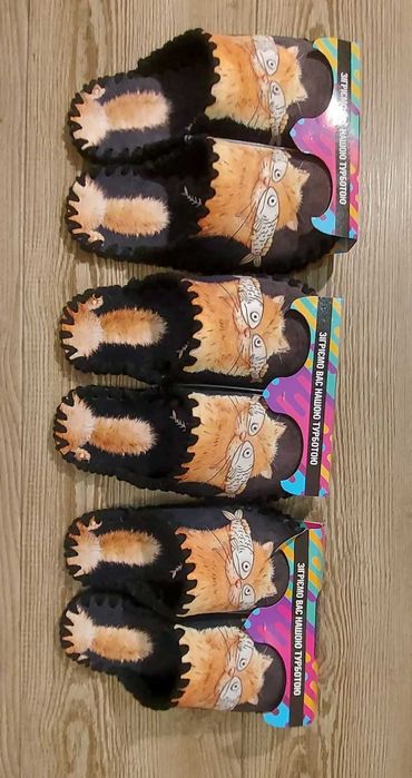 Домашні капці з принтом Кумедний Кіт