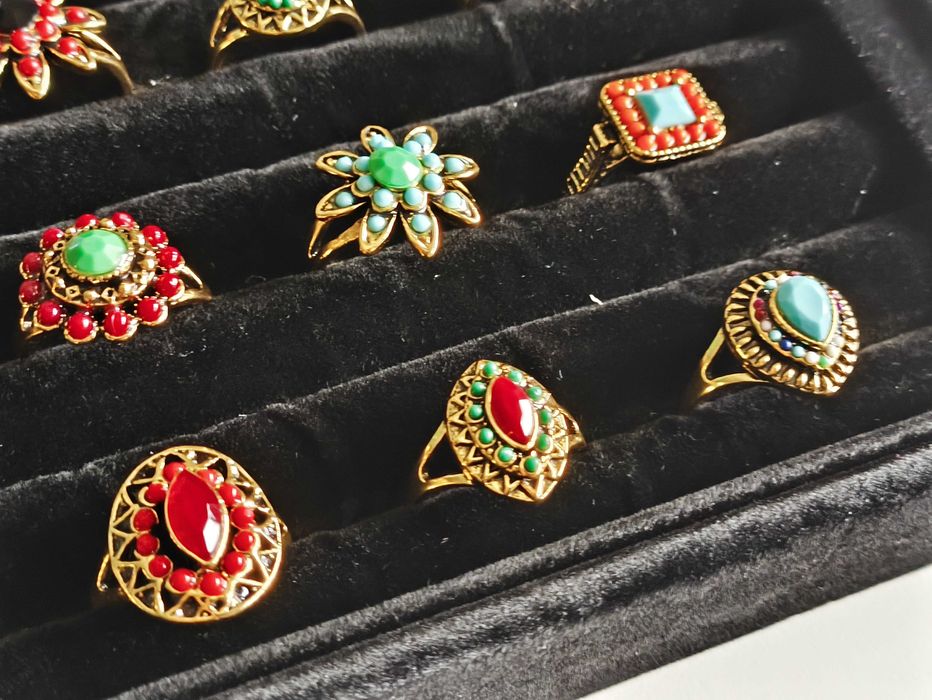 20 peças de anéis femininos de acrílico