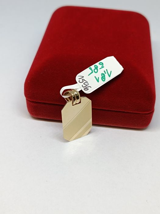 Złoty wisiorek blaszka, złoto próby 585