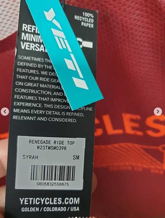 Yeti Cycles Renegade Ride Long-Sleeve Jersey оригінал S