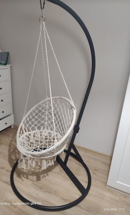 Fotel wiszący bujak mocny stelaż ogrodowy pokojowy