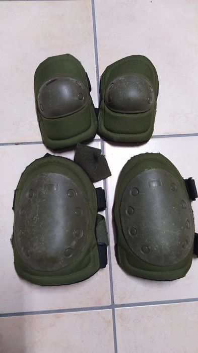 Joelheiras e cotoveleiras em OD para airsoft