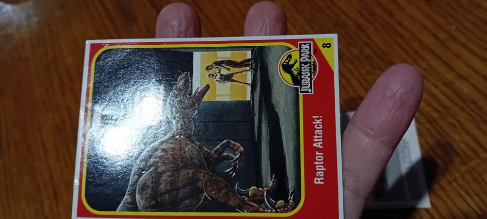 Karty kolekcjonerskie 9 szt Jurassic Park