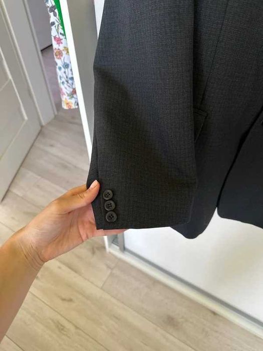 Czarna Marynarka w drobną kratę vintage