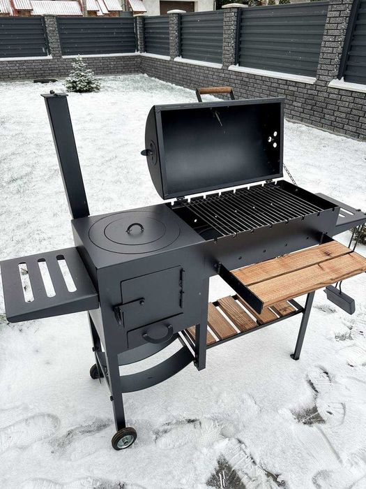 Мангал з пічкою під казан метал 4 мм на 8 шампурів ПОСИЛЕНИЙ