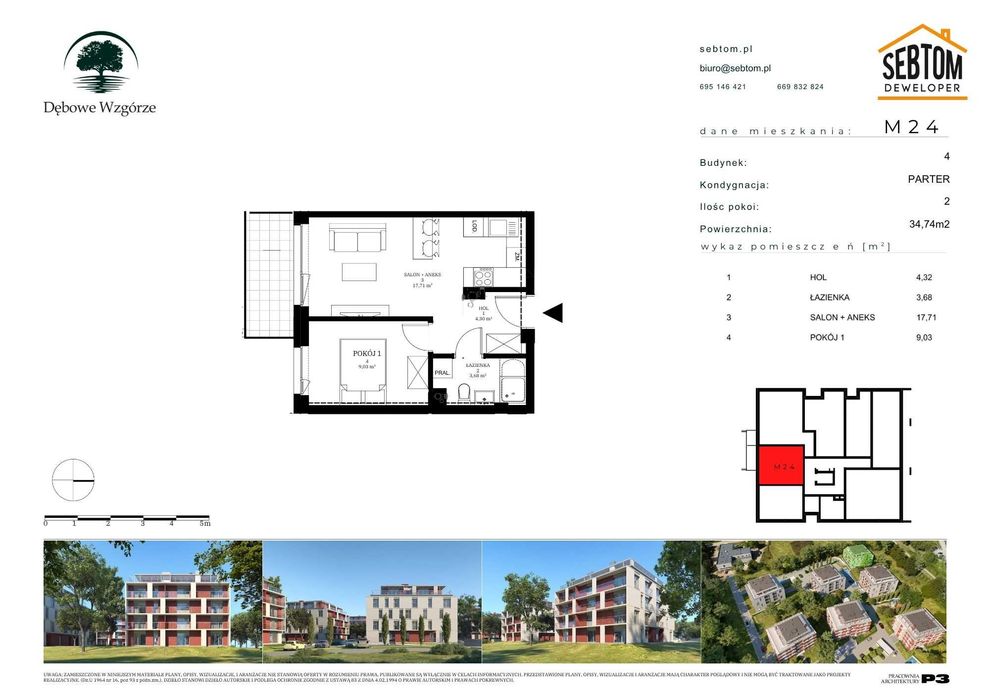 Apartament Dębowe Wzgórze z Ogródkiem SEBTOM