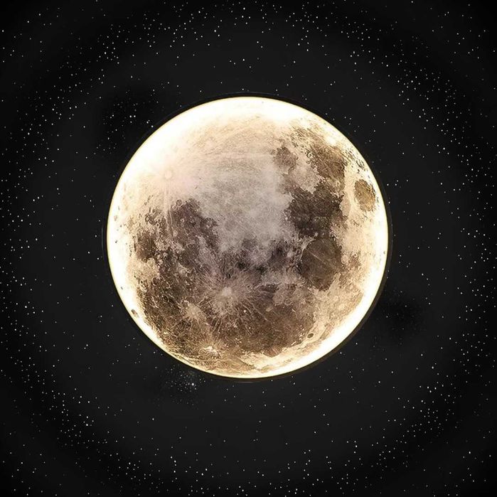 Plafon okrągły dekoracyjny Lampa Led na ścianę Księżyc 40 cm 3D Moon