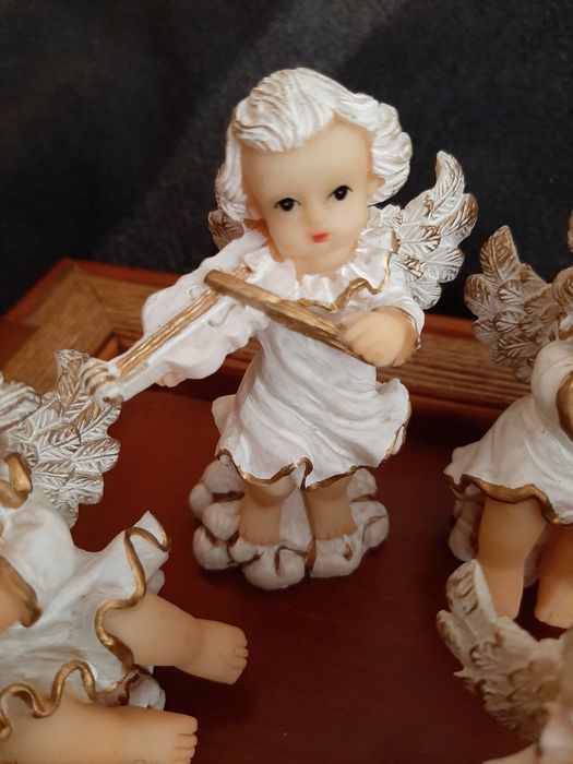 Anjos Musicais Vintage, em resina, conj 6