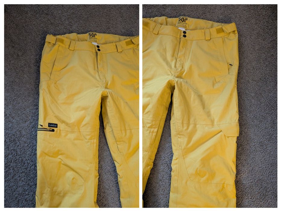 Spodnie XXL 2XL snowboardowe narciarskie męskie wedze  Decathlon żółte