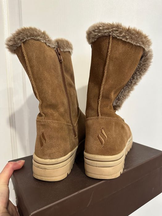 Сапожки Skechers 24, 5 см Осінь-весна на 38,5р.Натур замша