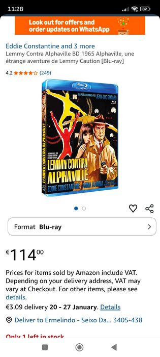 Cinema Autor de Culto Godard Alphaville Blu-ray portes grátis