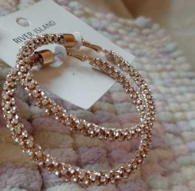 RIVER ISLAND/ Duże, Bogato zdobione kolczyki koła z Londynu, NOWE