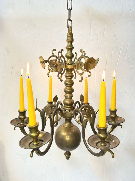 Канделябр - лампа з латуні старовинна