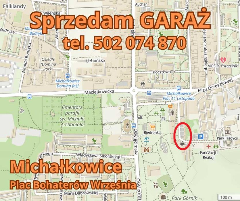 GARAŻ 20 m² na sprzedaż w dobrym miejscu! - MICHAŁKOWICE w Siemianowicach Śląskich - Widok 4