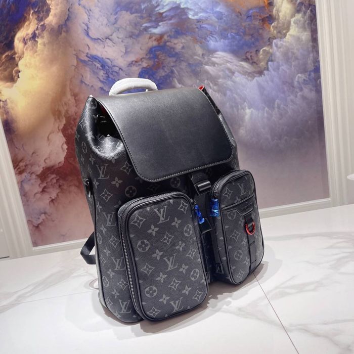 Рюкзак Louis Vuitton мужской черный портфель ранец кожаный оригинал