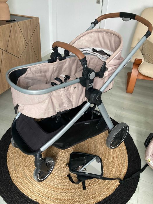 Carrinho bebeconfort Zelia + Ovinho + Base isofix + espelho Chicco