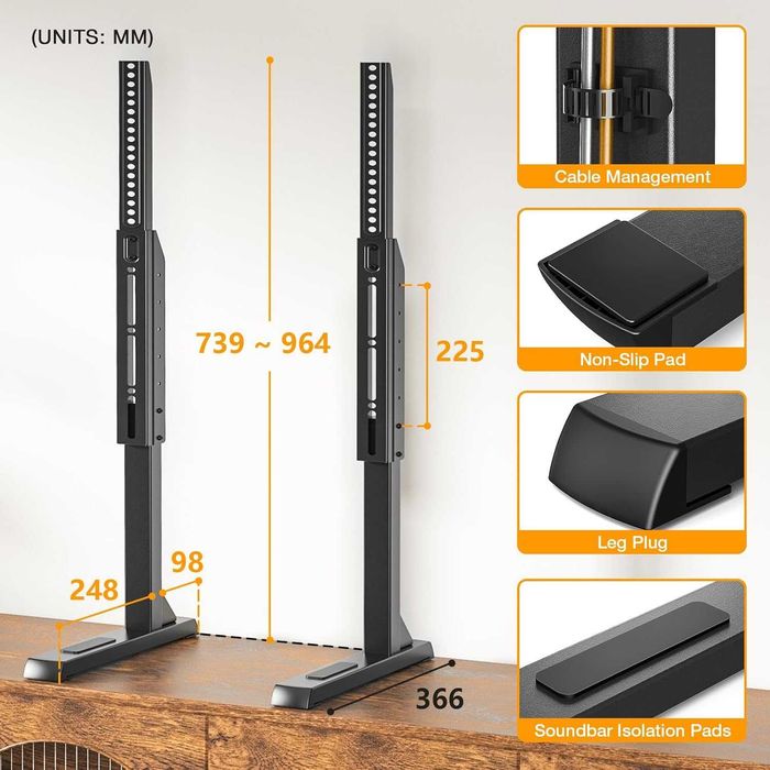 Stojak podstawa pod duży telewizor 37-86" 68kg VESA 800x600