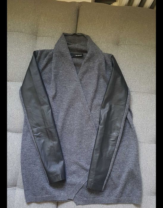 Narzutka The Kooples wełna kaszmir skóra naturalna rozmiar S