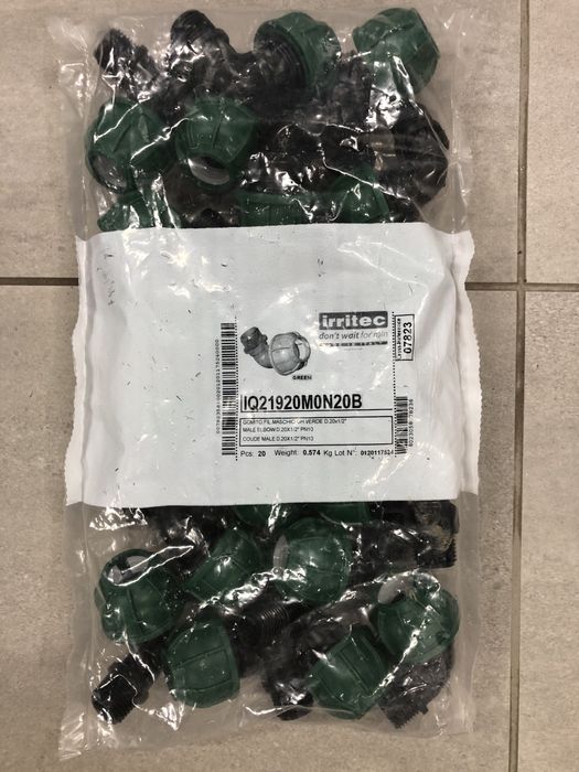 Kolano PE fi20 x 1/2” GZ - 20 szt. gwint zewnętnrzy do nawadniania