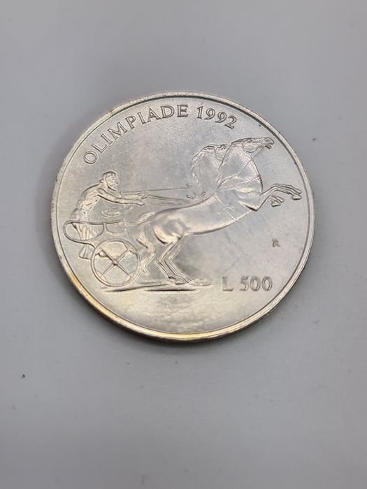 Moeda de 500 liras San Marino 1992