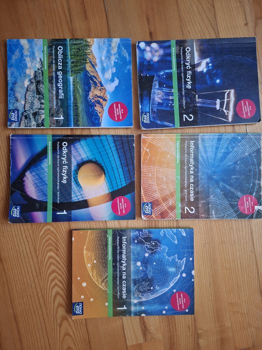 Podręczniki klasa 1/2 Nowa era Fizyka, Informatyka, Geografia