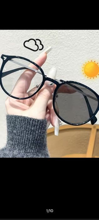 Fotochrom okulary zerówki 2 w 1 słońce wiatr UV chroniące oczy