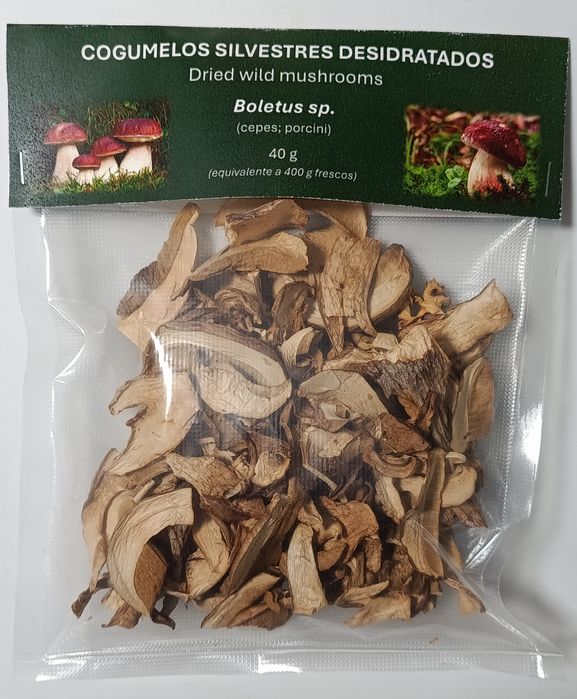 Cogumelos silvestres desidratados