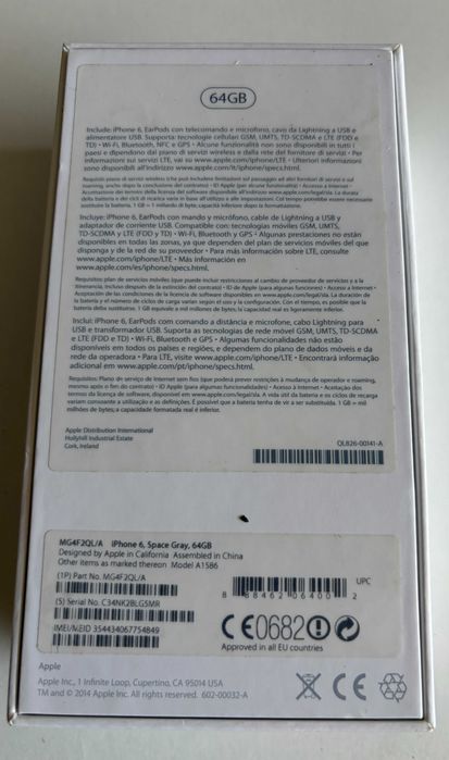 iPhone 6 64GB Cinzento Sideral (Caixa Original)