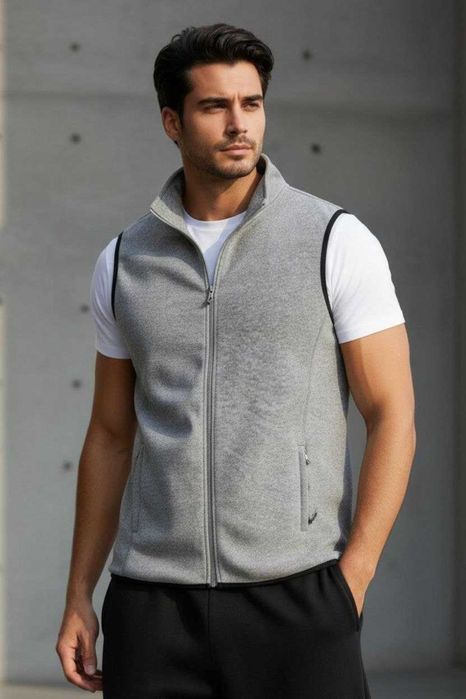 Жилетка флисовая мужская InExtenso Sport серая безрукавка на молнии