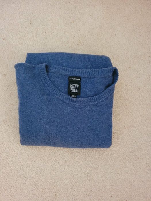 Sweter męski z kaszmiru niebieski