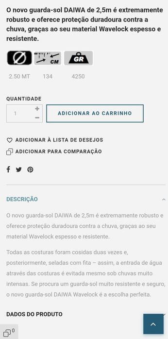 Guarda chuva pesca Daiwa