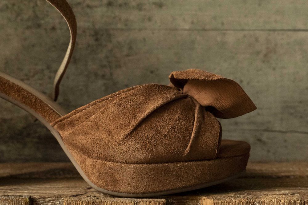 5th Avenue - piękne skórzane sandały zamszowe kokarda boho retro 39