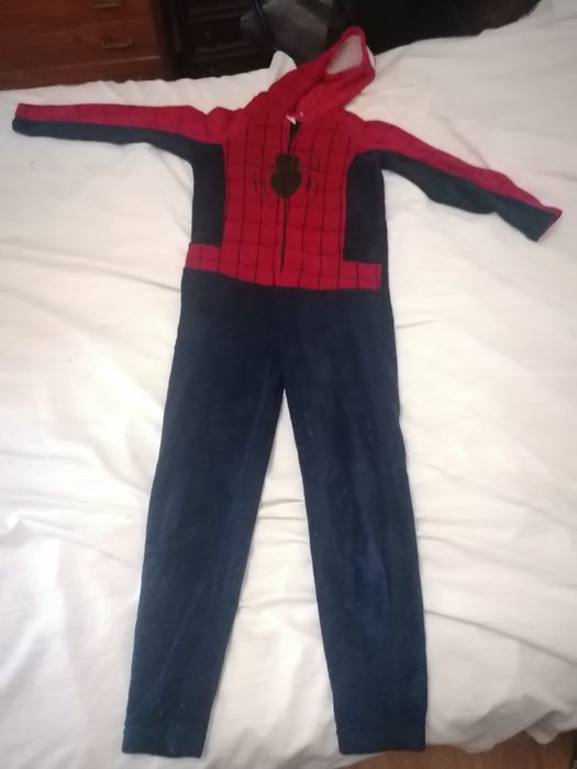 Fato Pijama Spiderman com Capuz Máscara