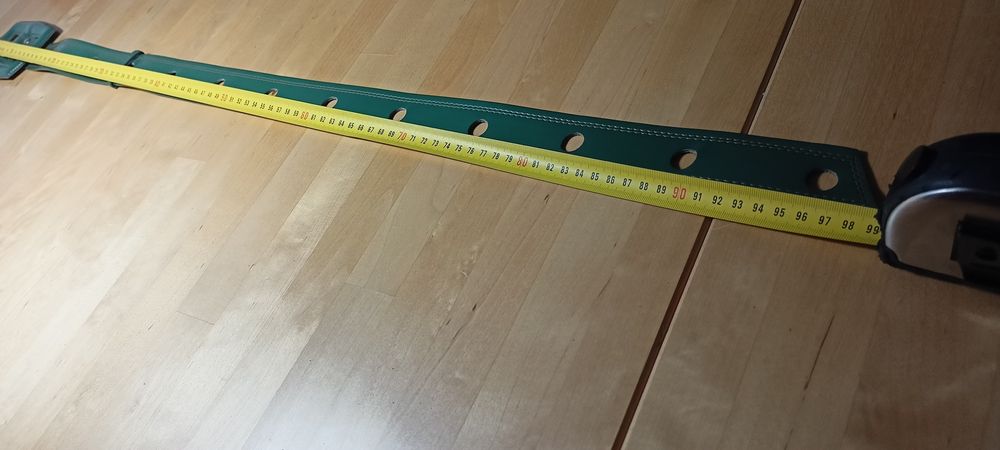 Szeroki zielony pasek PRL vintage
