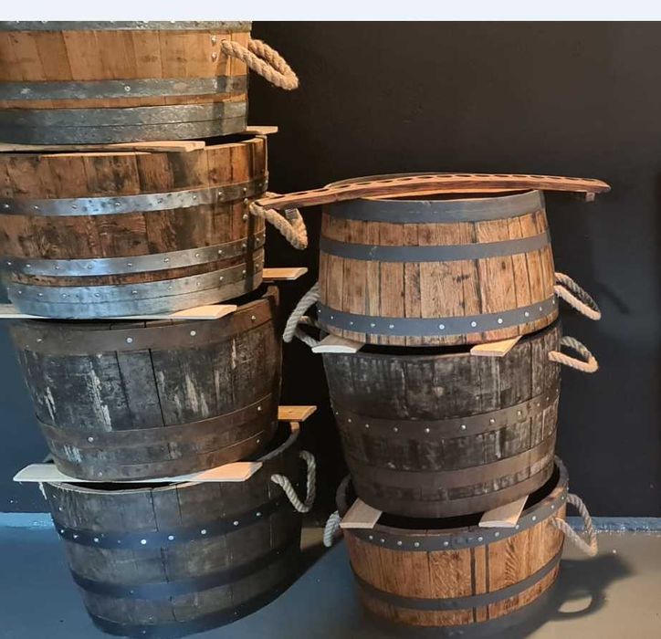 Donica z Beczki dębowej po whisky z uchwytami lub bez duże donice