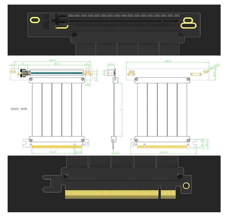 Cabo Extensor PCIe 3.0 GLOTRENDS 30 cm – Riser GPU