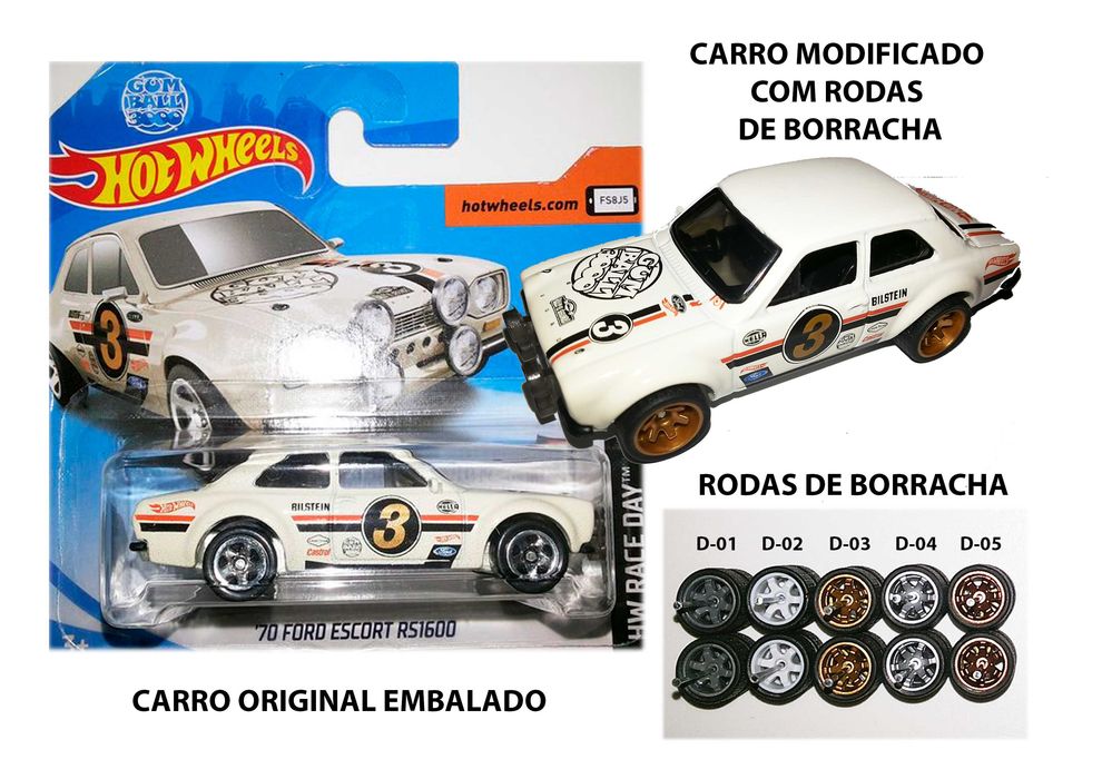 Carros Hot Wheels - Rodas de Borracha