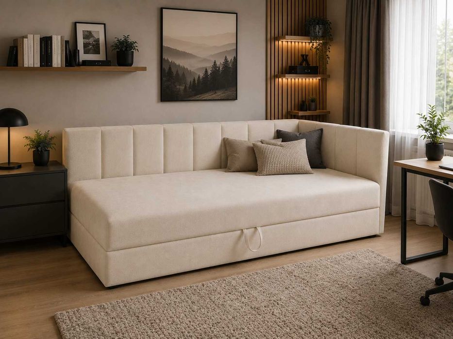 Łóżko 90x200 – Nowoczesny Design, Solidna Rama, Praktyczny Schowek