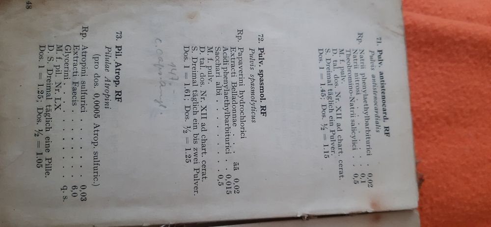 Przepisy do receptury aptecznej 1940r.