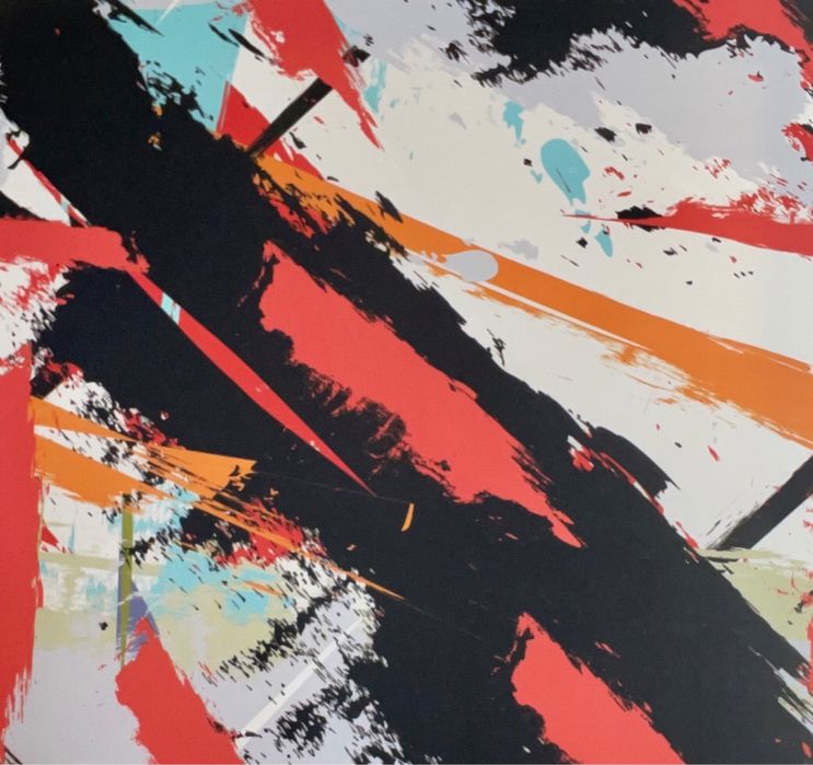 Pintura abstracta em varios tons.