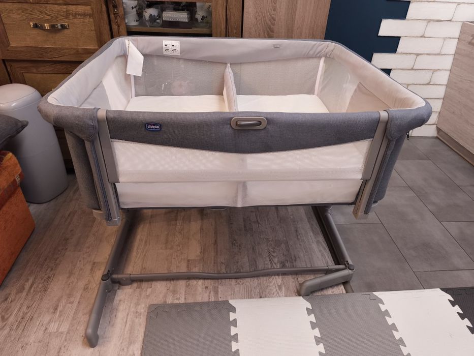 Chicco, Next2Me Twins, łóżeczko dostawne dla bliźniąt, magnet grey