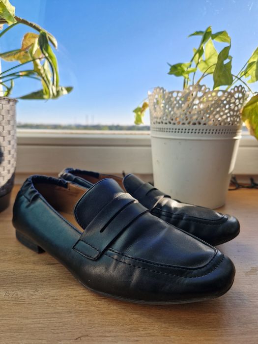 Czarne loafersy/mokasyny